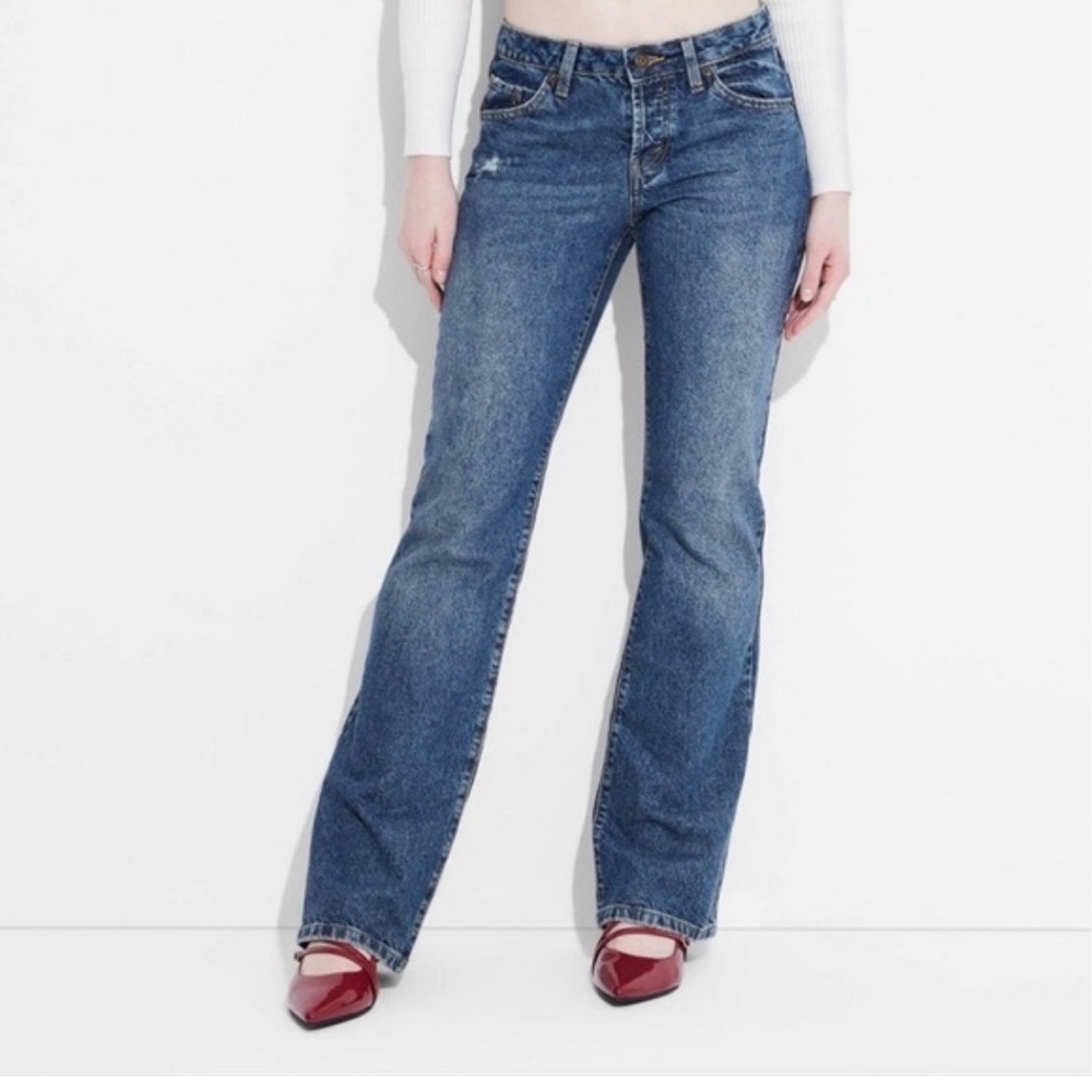 NWT Wild Fable Women's Low Rise Boot Cut- Medium Wash Size 0